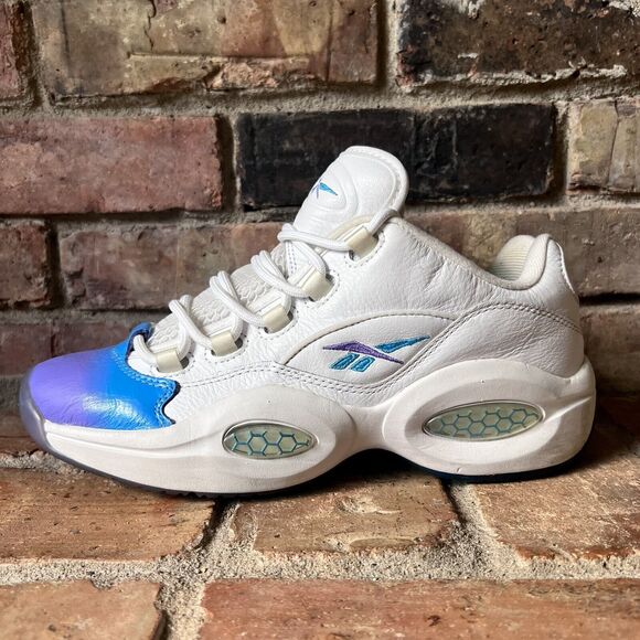 Reebok Other - Reebok Question Low Glitch White Blue Purple Mens 8 Shoes Sneakers Allen Iverson